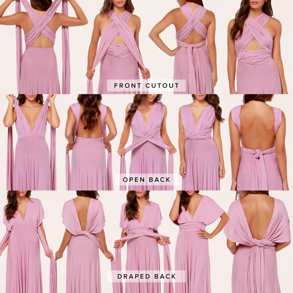 Lulus Mauve Pink Purple Formal Boho Maxi Tricks of the Trade Dress Size Medium - Picture 14 of 16